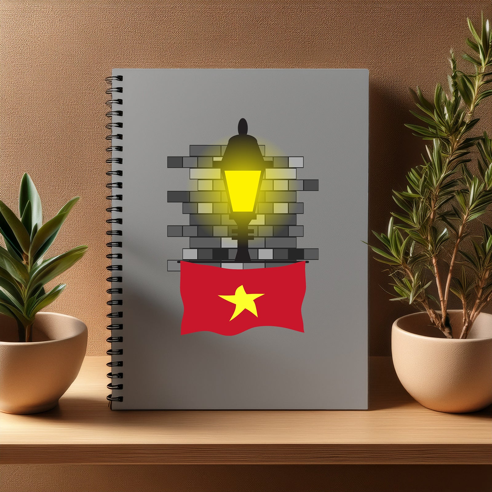 Vietnam  Street Lamp Bricks Notebook