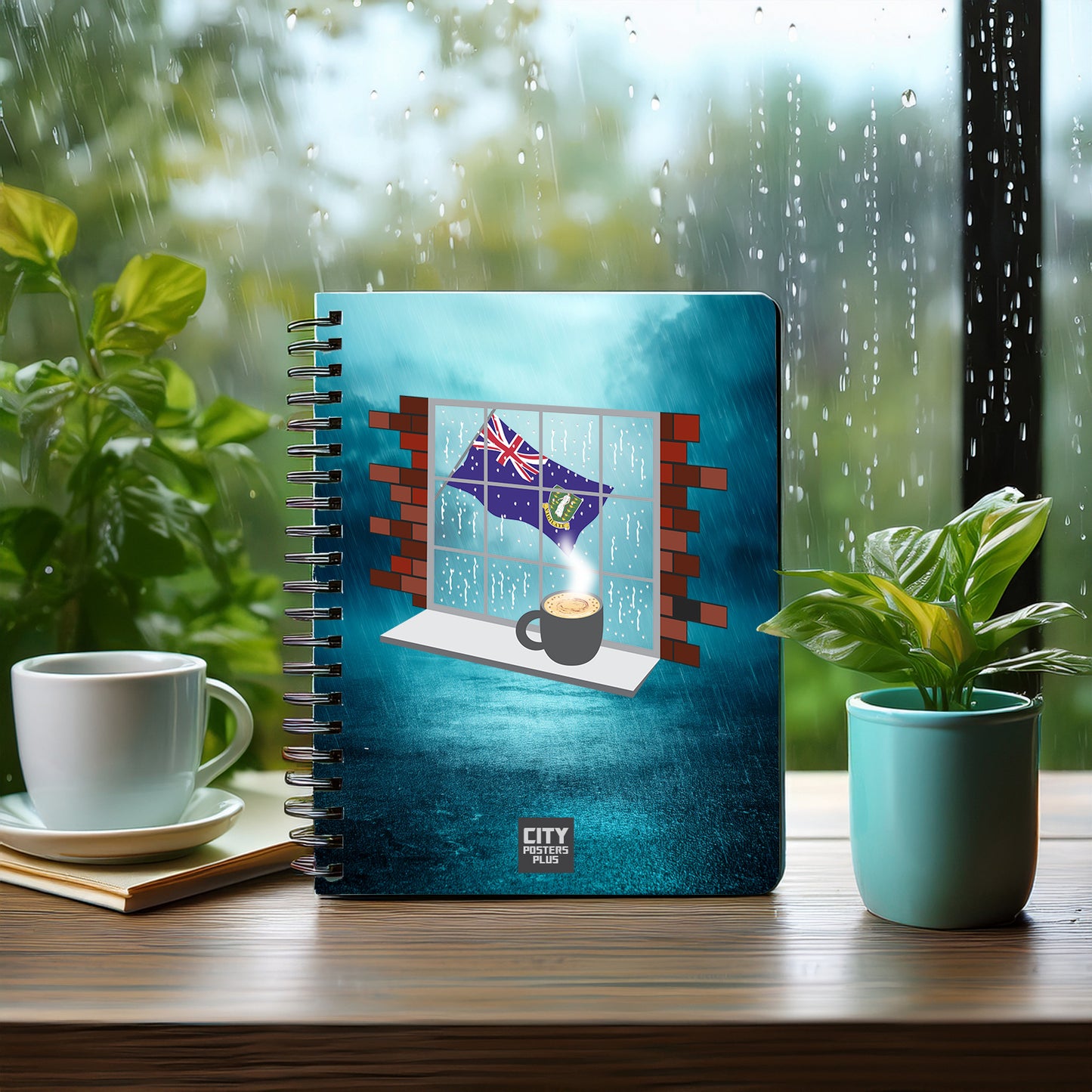 Virgin Islands UK  Coffee Rain Notebook