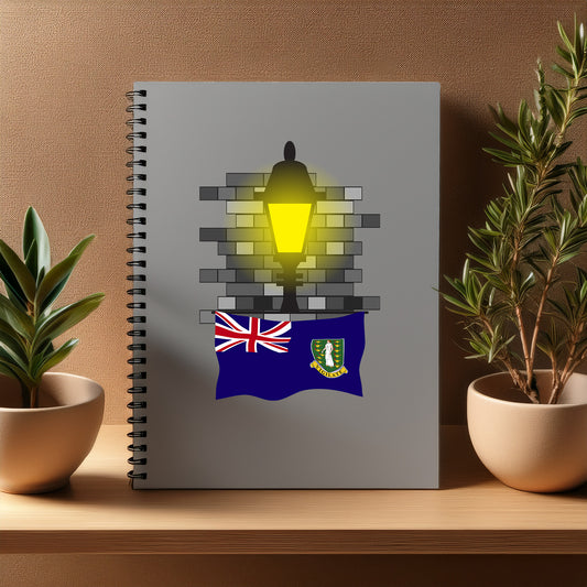 Virgin Islands UK  Street Lamp Bricks Notebook